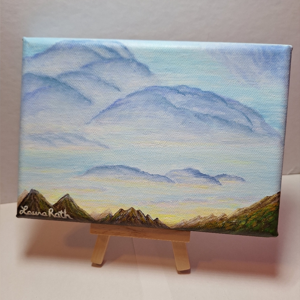Floating Cloud Mountainside Hand-painted Canvas - Picture 3 of 8